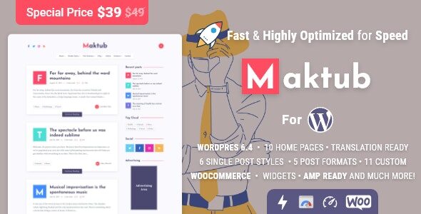 Maktub 2.0 – Minimal & Lightweight Blog for WordPress